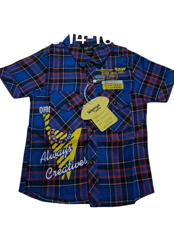 Half sleeves boys cotton shirt