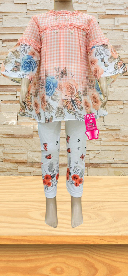 girls frock trouser set