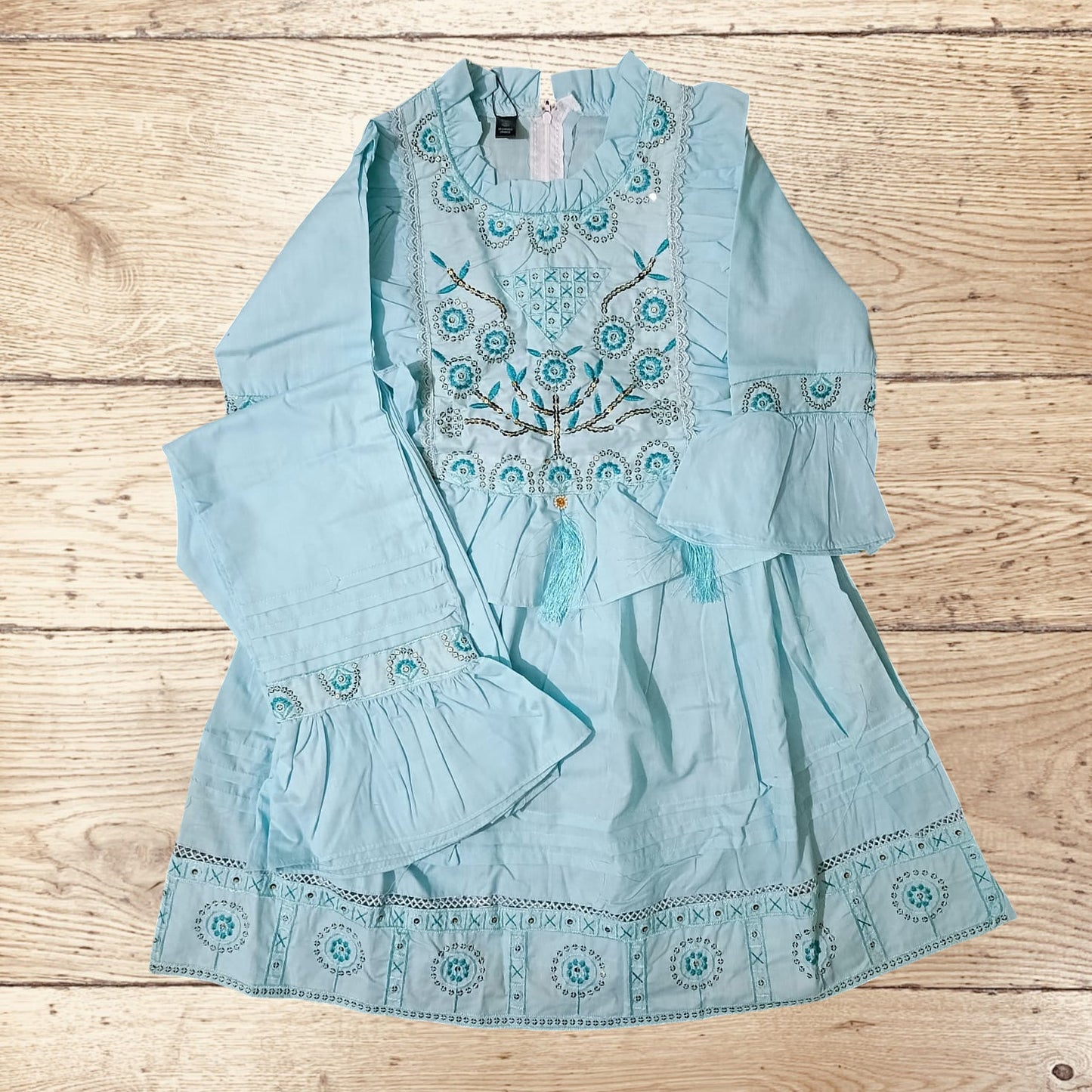 girls frock trouser set