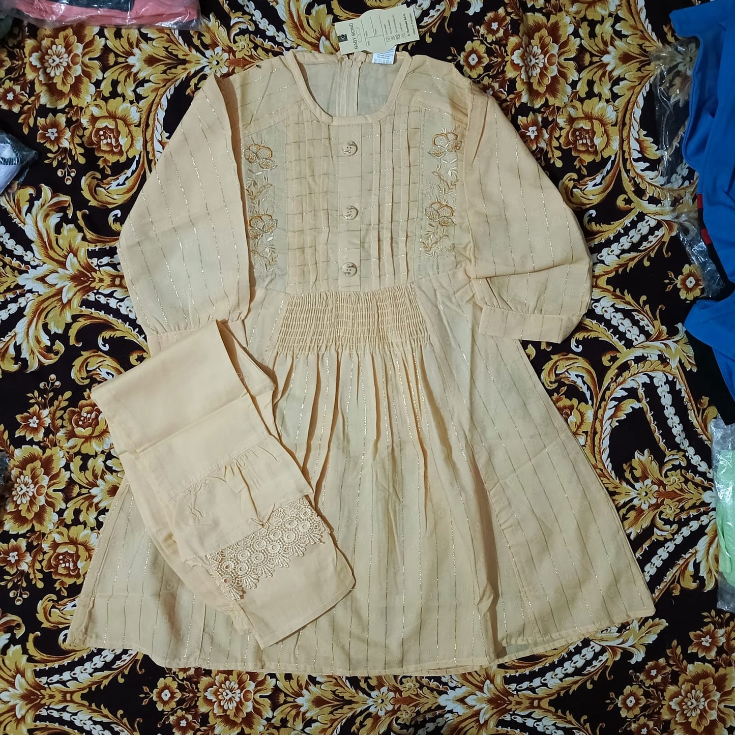 girls frock trouser set