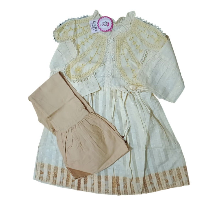 girls frock trouser set