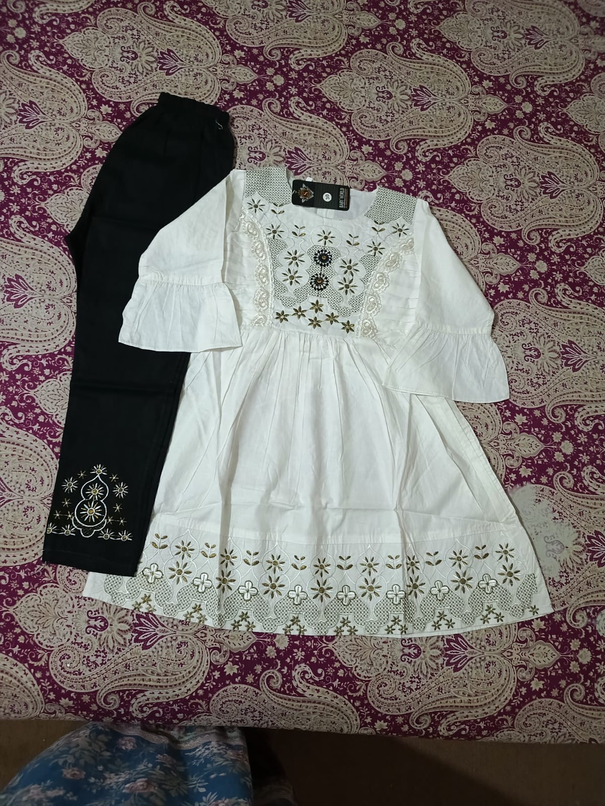 girls frock trouser set