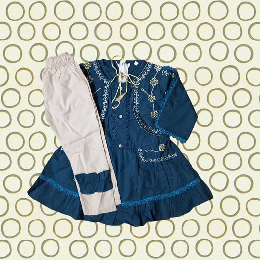 girls frock trouser set