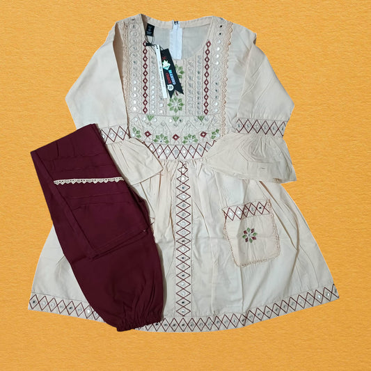 girls frock trouser set