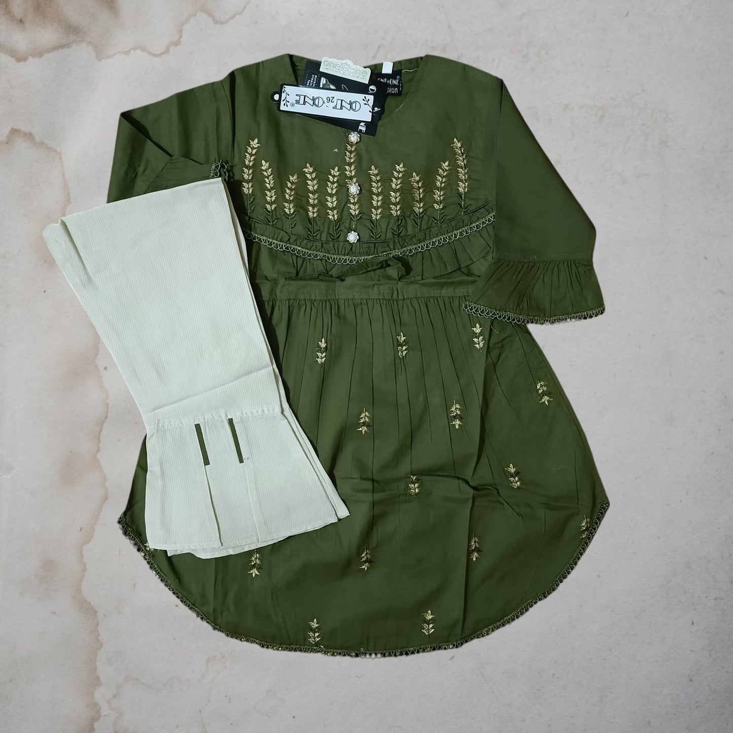 girls frock trouser set
