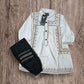 girls frock with trouser set