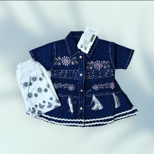 girls frock trouser set