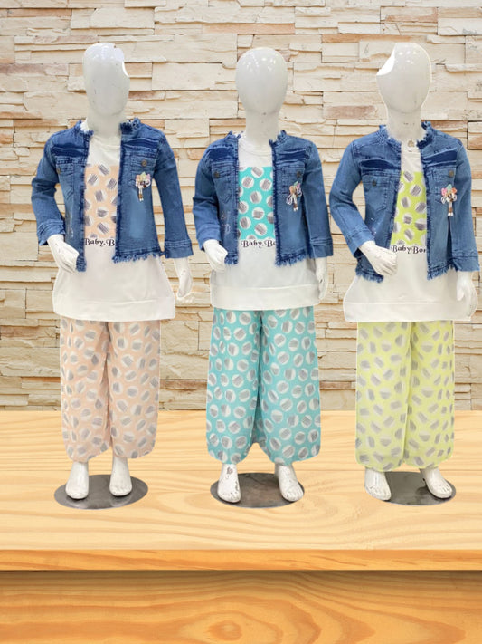 girls jacket shirt trouser set