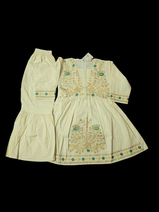 girls frock trouser set