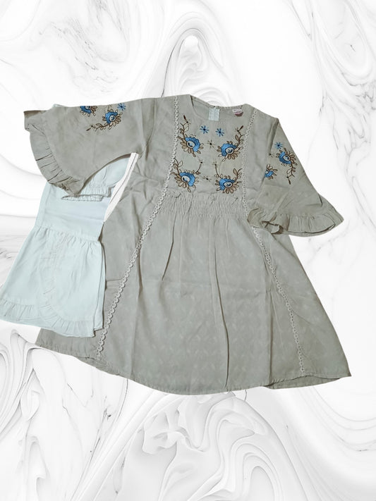 girls frock trouser set