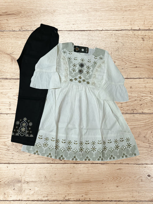 girls frock trouser set