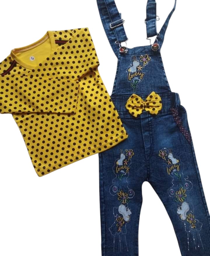 Girls romper shirt set