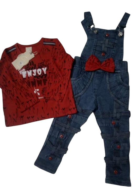 Girls romper shirt set