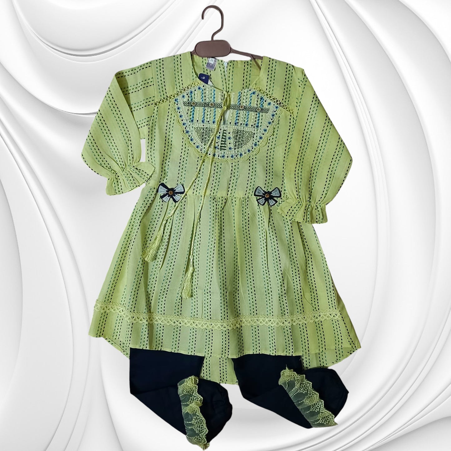 girls frock trouser set