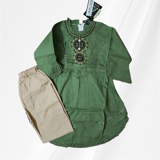 girls frock trouser set