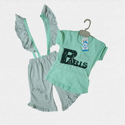girls romper shirt set