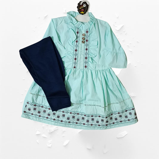 girls frock trouser set