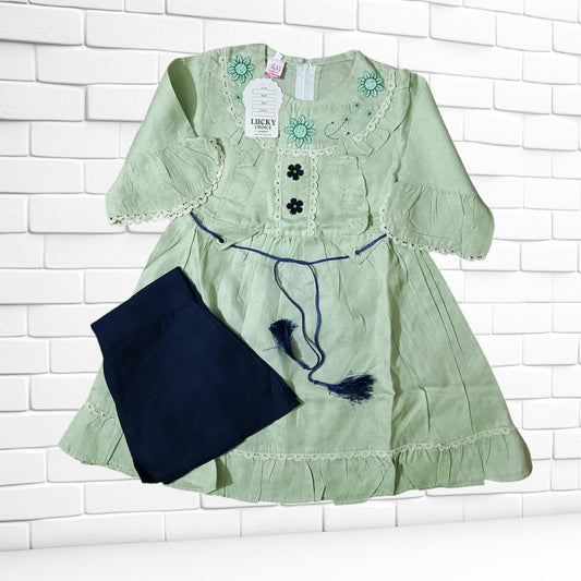 girls frock trouser set