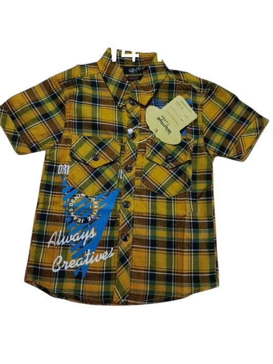 Half sleeves boys cotton shirt