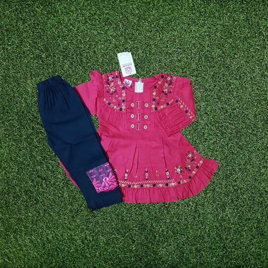 girls frock trouser set