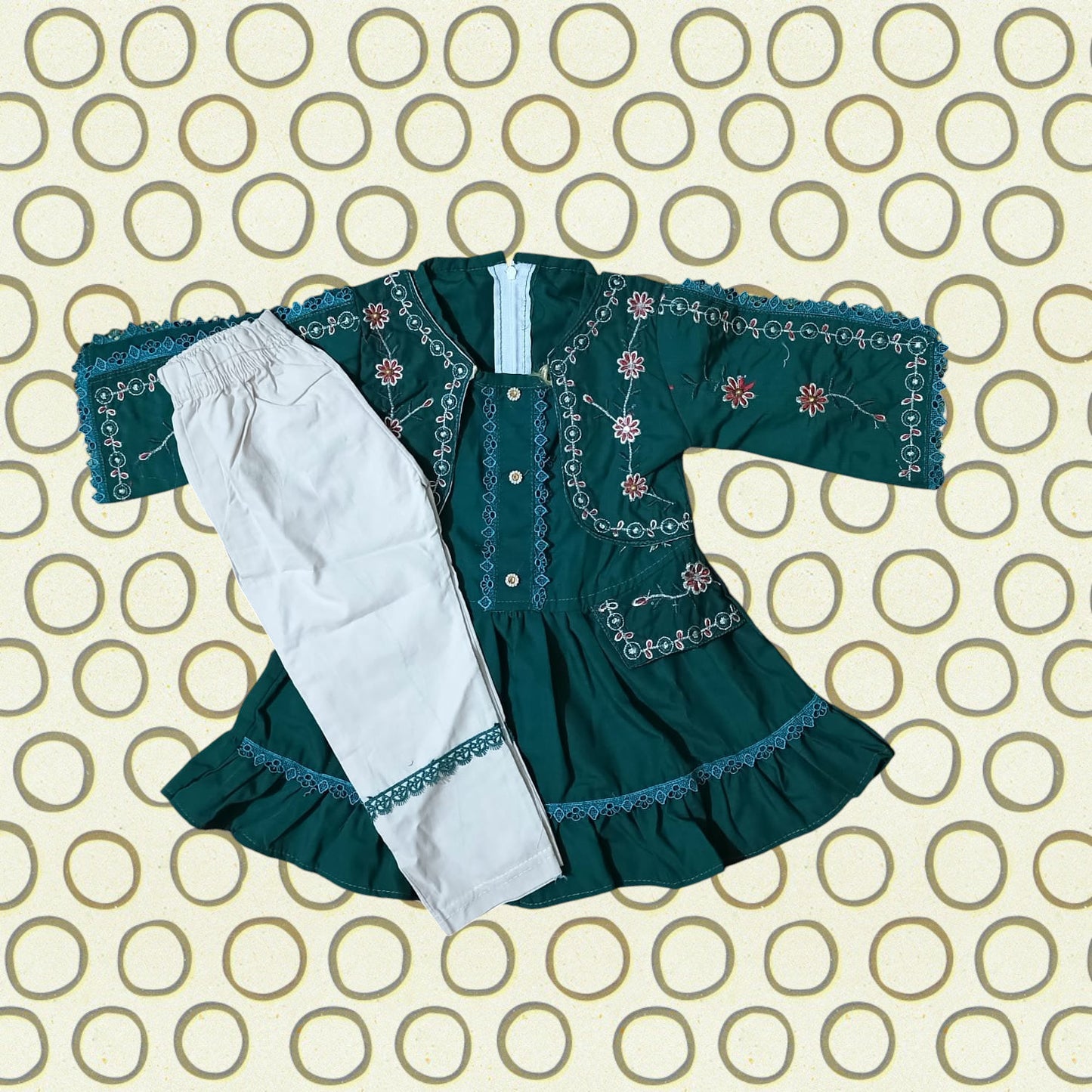 girls frock trouser set
