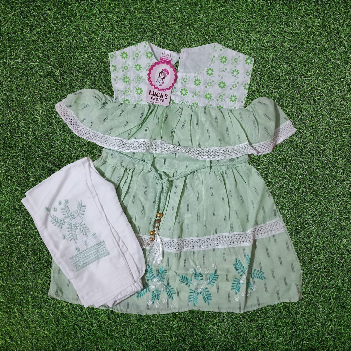 girls frock trouser set