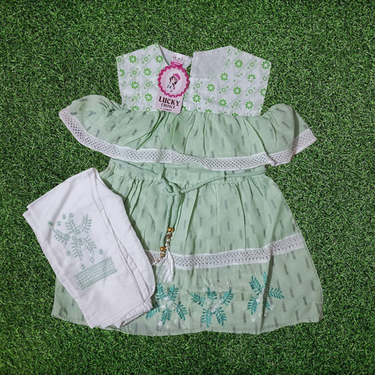 girls frock trouser set