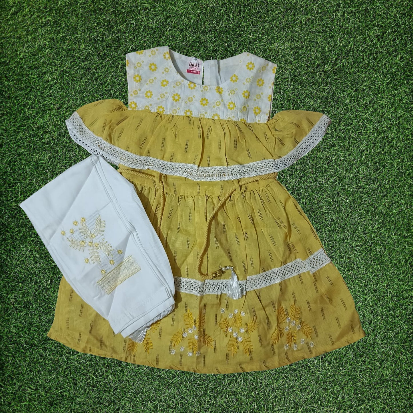girls frock trouser set