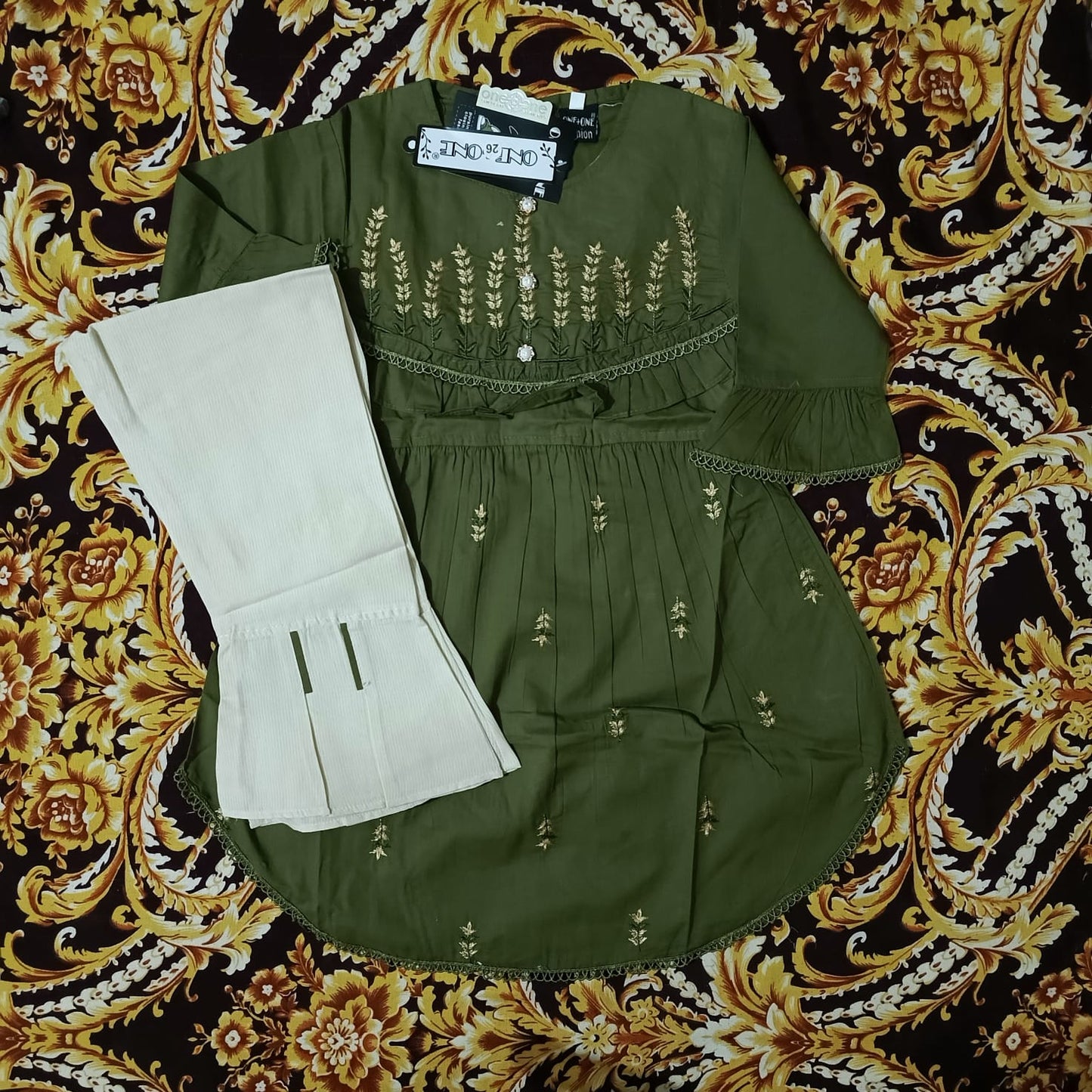 girls frock trouser set