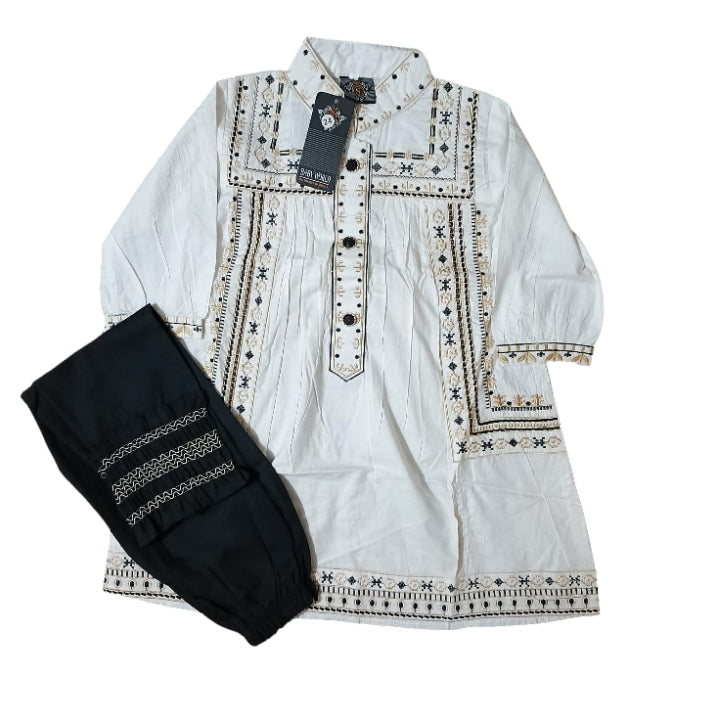 girls frock with trouser set