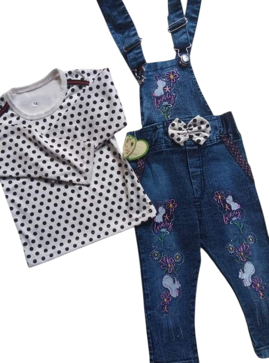 Girls romper shirt set