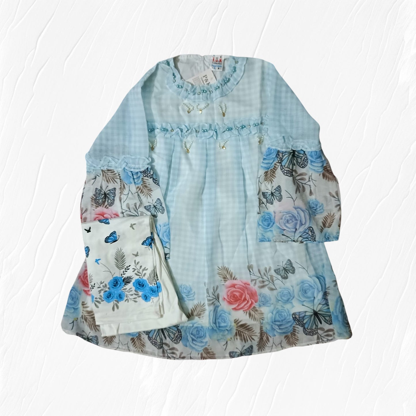 girls frock trouser set