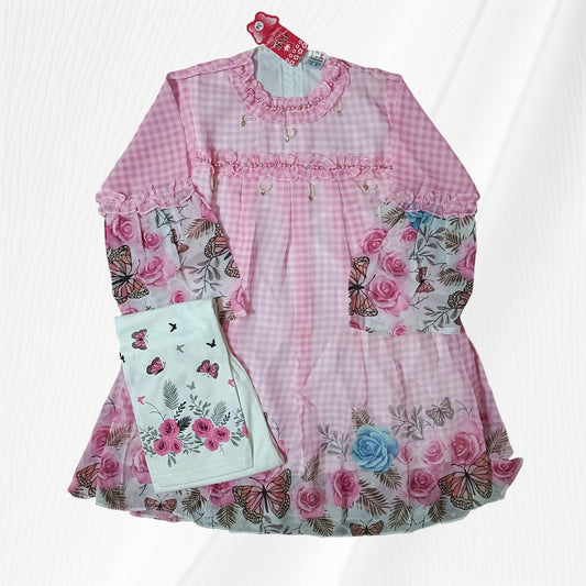 girls frock trouser set