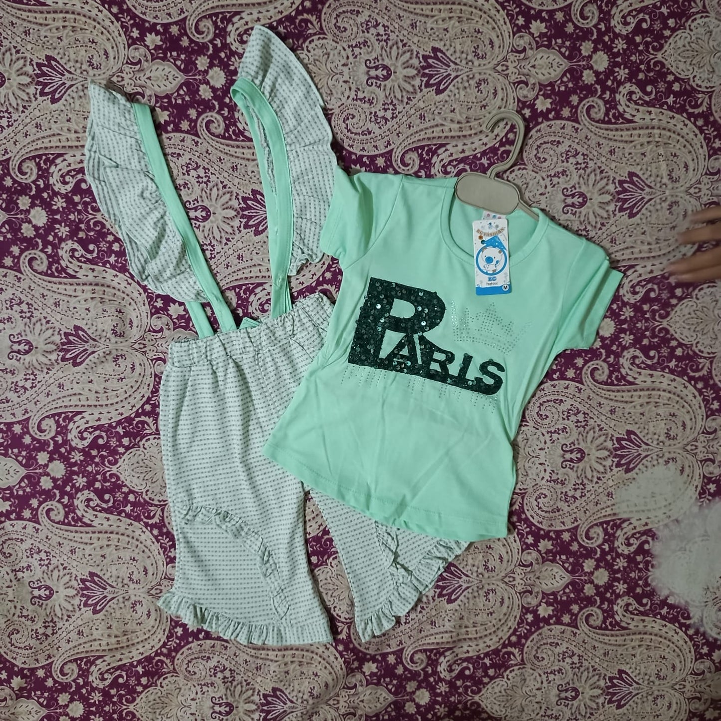 girls romper shirt set