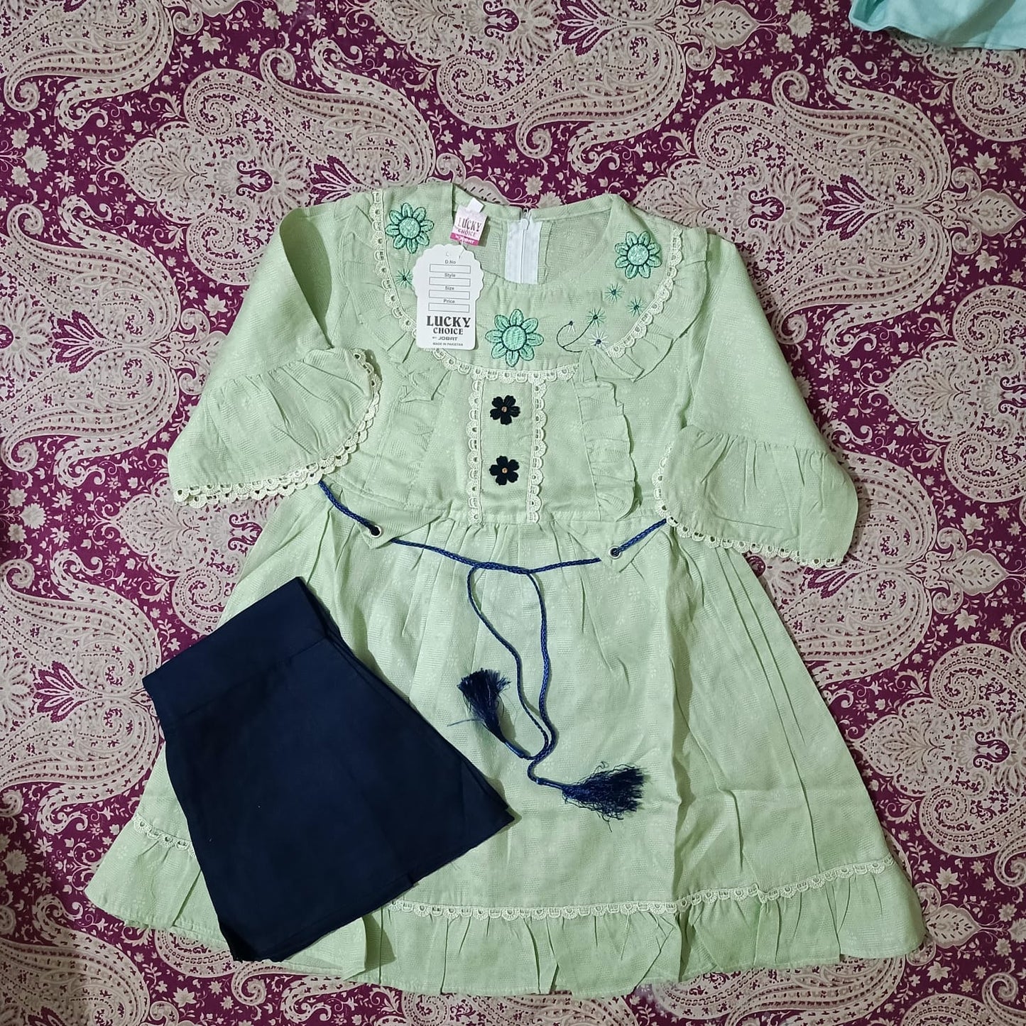 girls frock trouser set